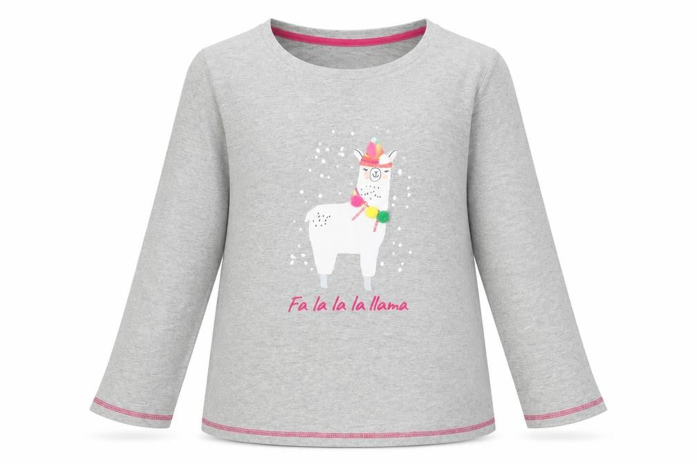 Next Womens Grey 3/4 Sleeve Cotton Christmas Llama T-Shirt Size 12
