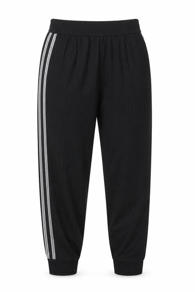 Zara Women Black XS Jogger Trousers Striped Casual Tapered