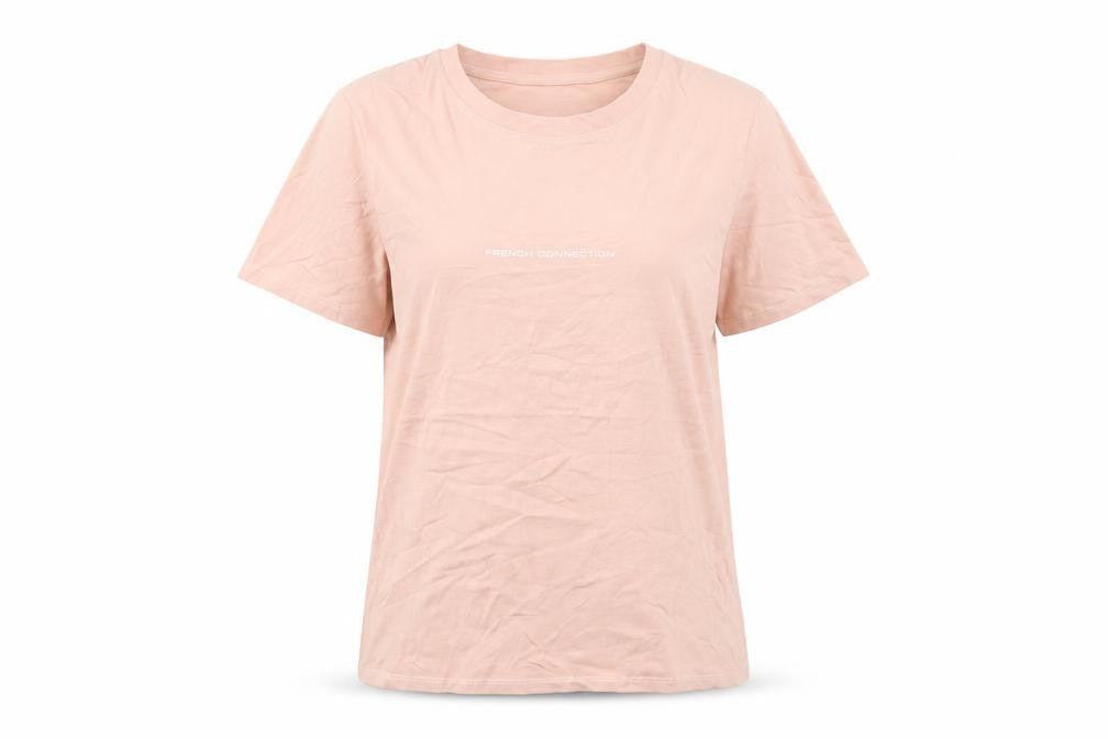 French Connection Womens Pink Cotton T-Shirt Size S Casual