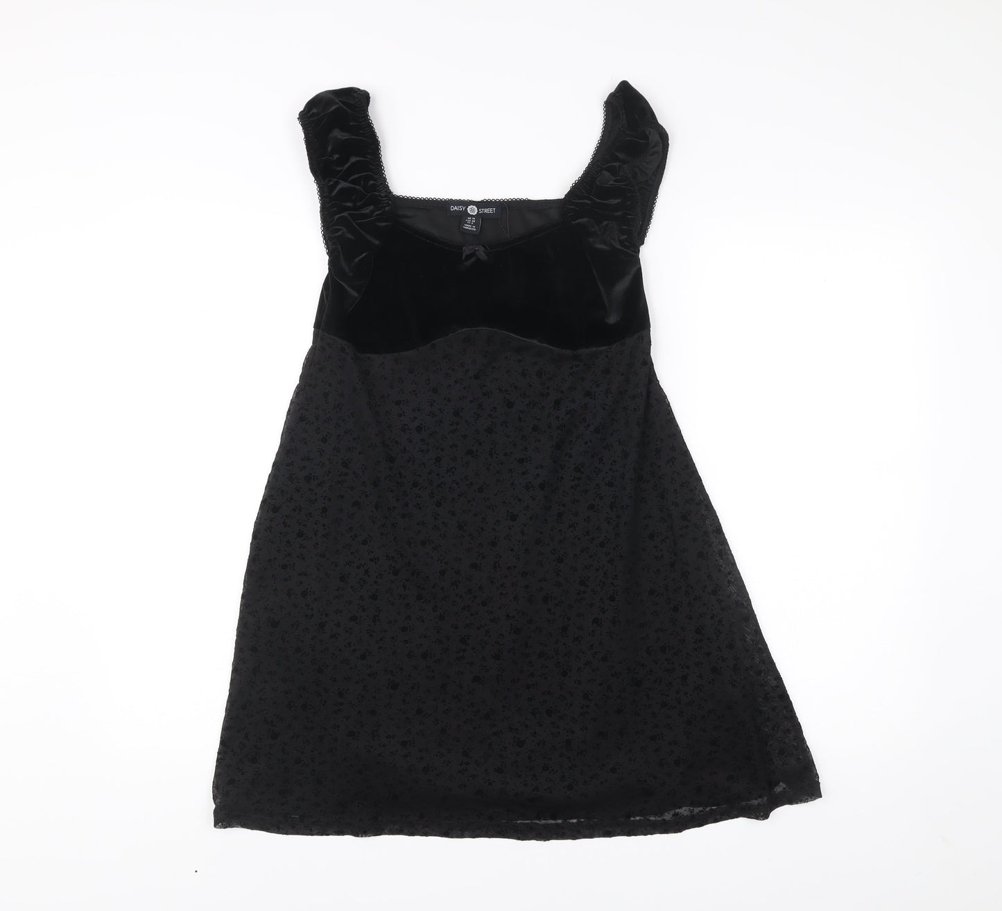 Daisy Street Women’s Black A-Line Velvet Dress Size 10 Party Cocktail