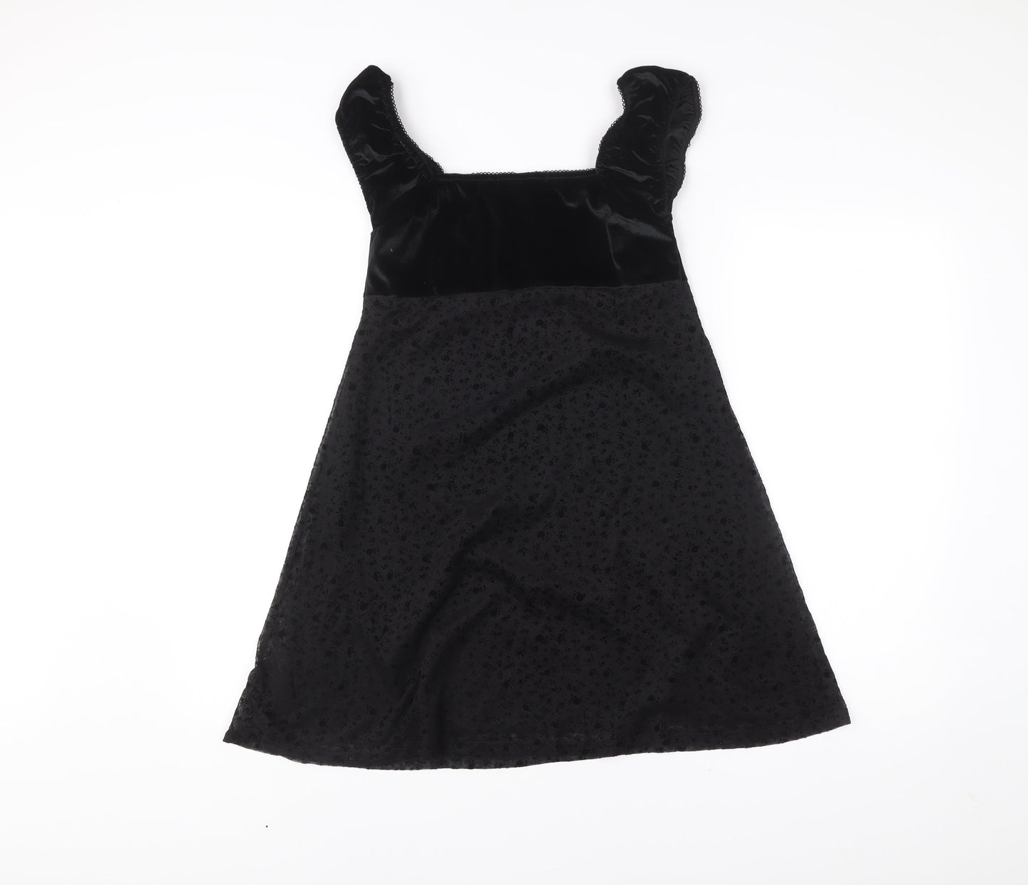Daisy Street Women’s Black A-Line Velvet Dress Size 10 Party Cocktail