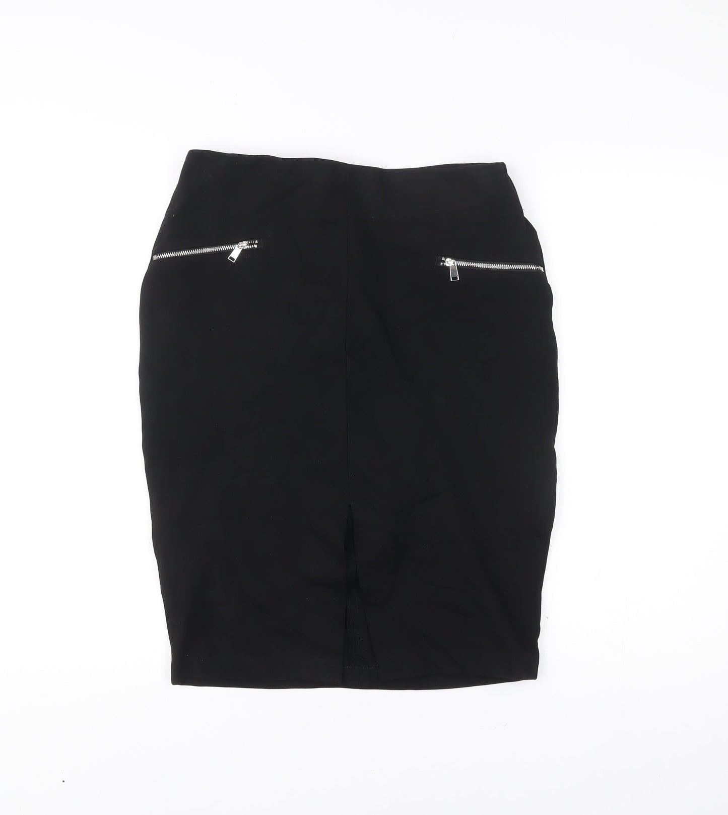 F&F Women’s Black Size 10 Pencil Skirt with Zip Detail