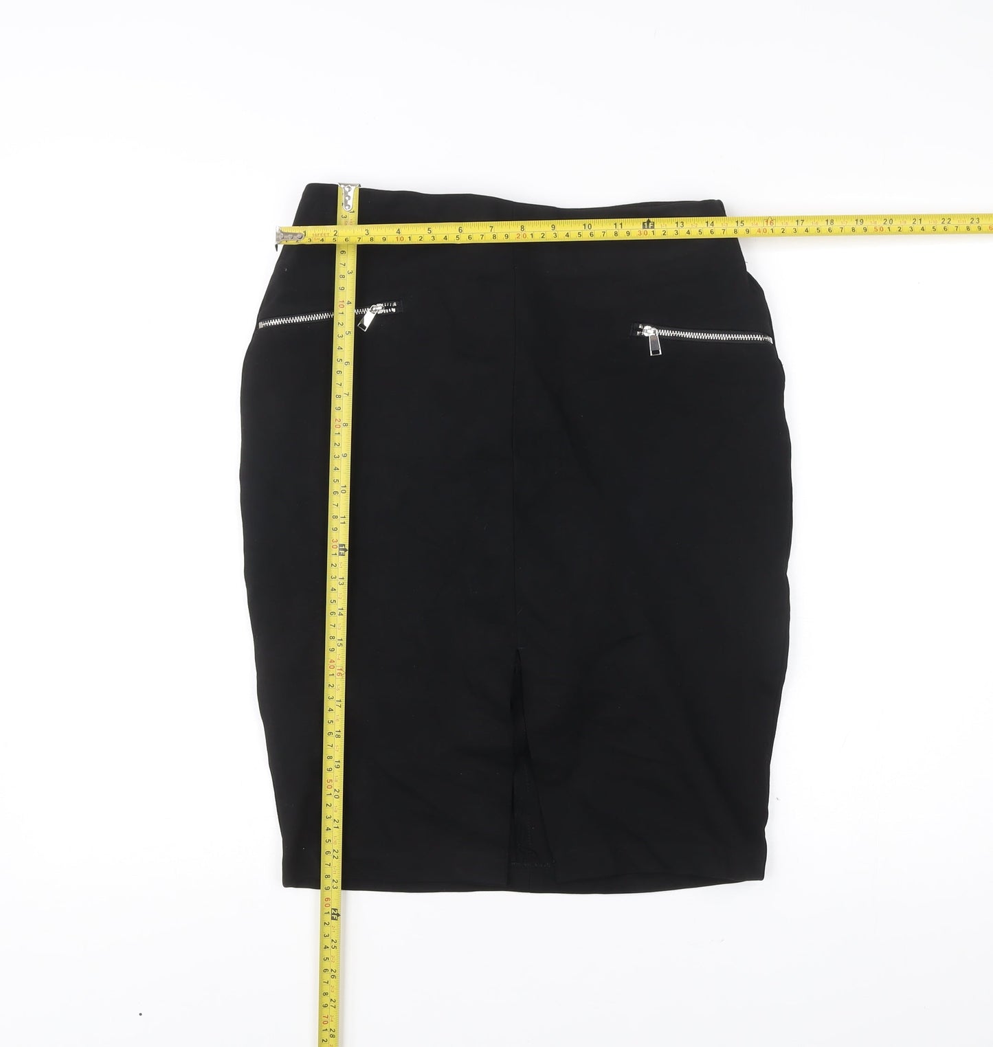 F&F Women’s Black Size 10 Pencil Skirt with Zip Detail