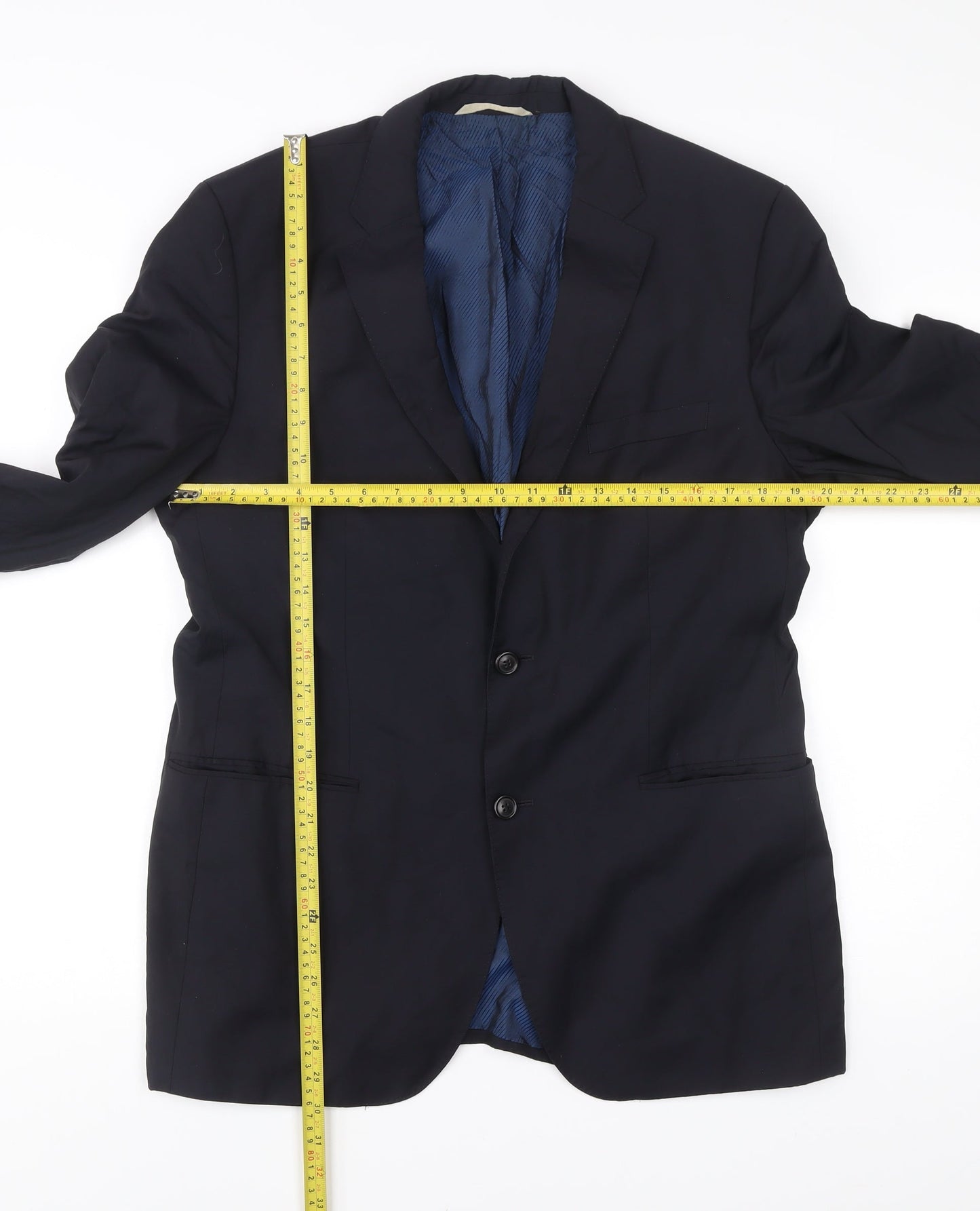 Guabello Men's Blue Wool Blazer Jacket 42 Chest Size 52 Regular
