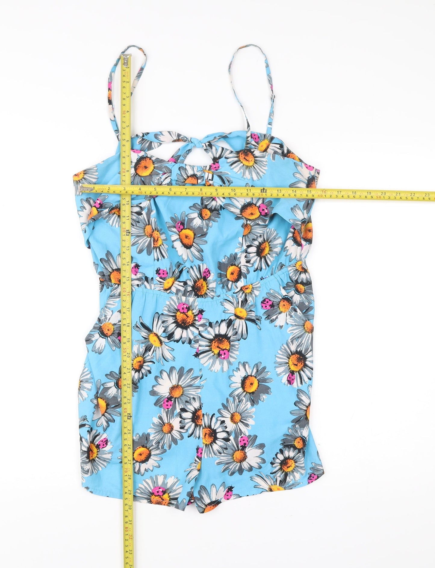Flooze Frost French Womens Blue Floral Daisy Playsuit Size 12 Summer