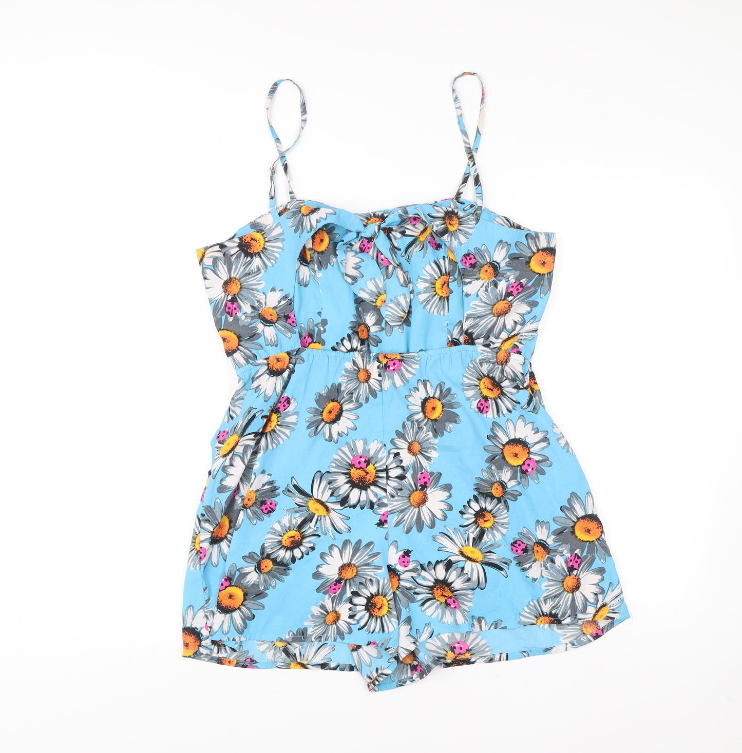 Flooze Frost French Womens Blue Floral Daisy Playsuit Size 12 Summer