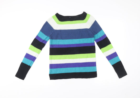 Chaps Women’s Multicoloured Striped Pullover Jumper Size S Boat Neck