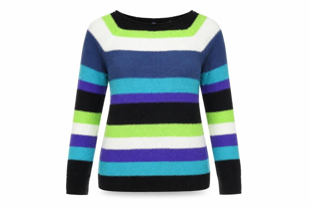 Chaps Women’s Multicoloured Striped Pullover Jumper Size S Boat Neck