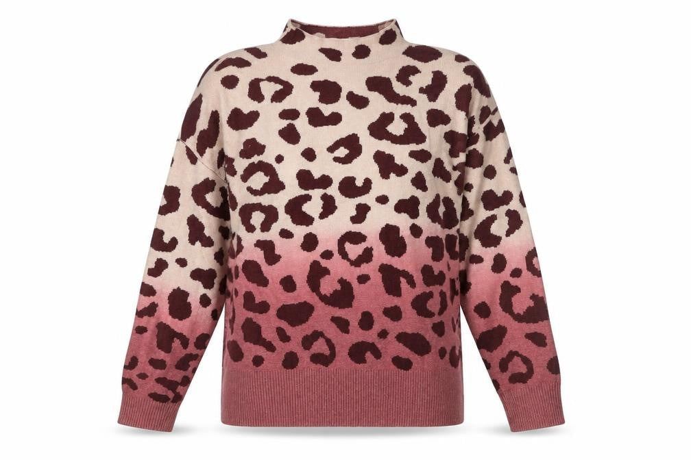 Next Women’s Multicoloured Leopard Print Mock Neck Jumper Size S