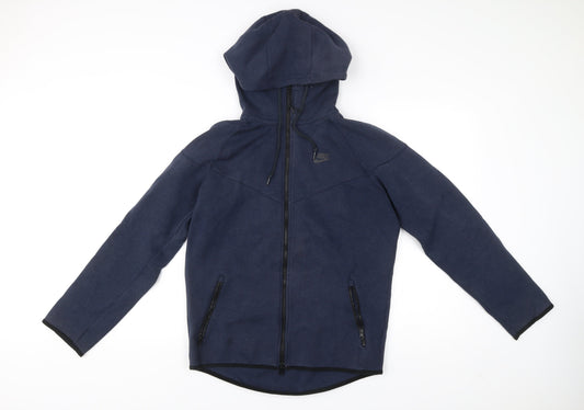 Nike Men’s Blue Full Zip Hoodie Size M Regular Fit Cotton Blend