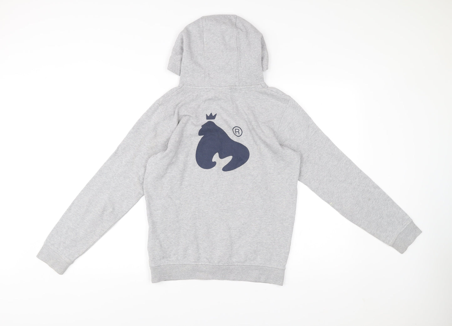 Money Boys Grey Pullover Hoodie 14-15 Years Logo Print Cotton Blend