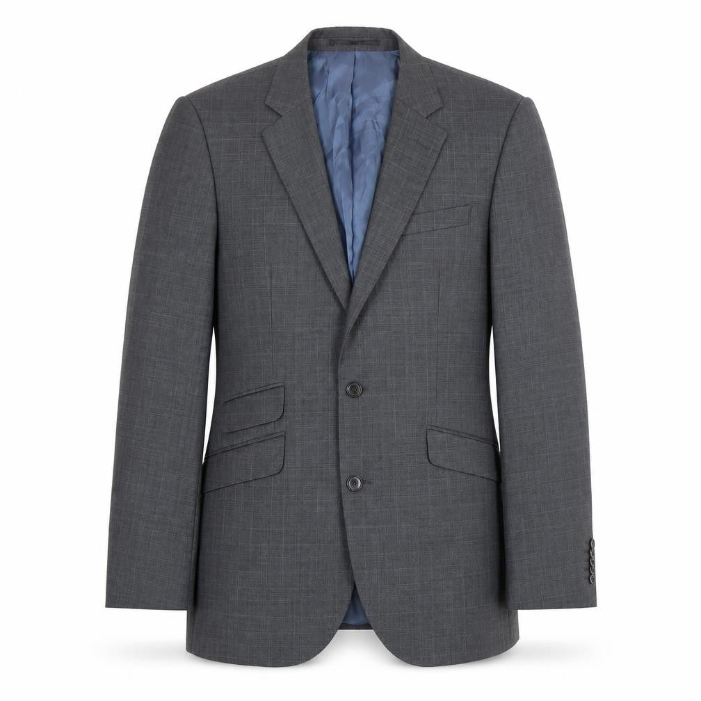John Lewis Men's Grey Wool Check Blazer 40R Regular Fit Formal Jacket