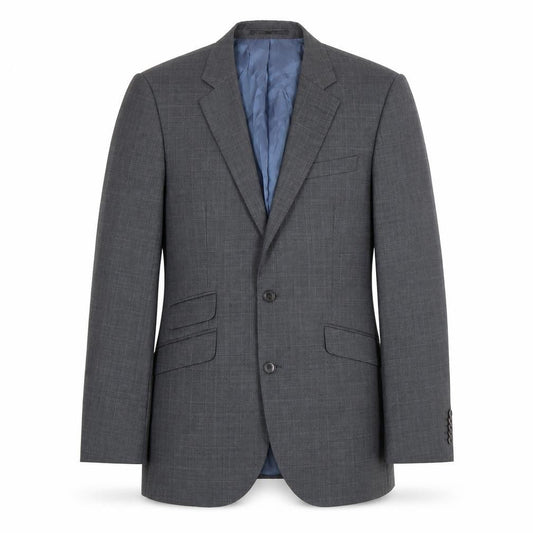 John Lewis Men's Grey Wool Check Blazer 40R Regular Fit Formal Jacket