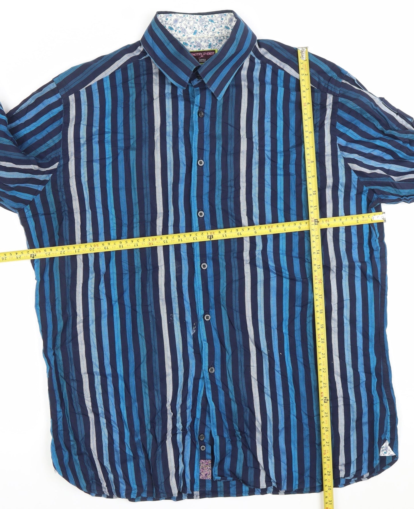 Marks & Spencer Men’s Blue Striped XL 44/46 Dress Shirt