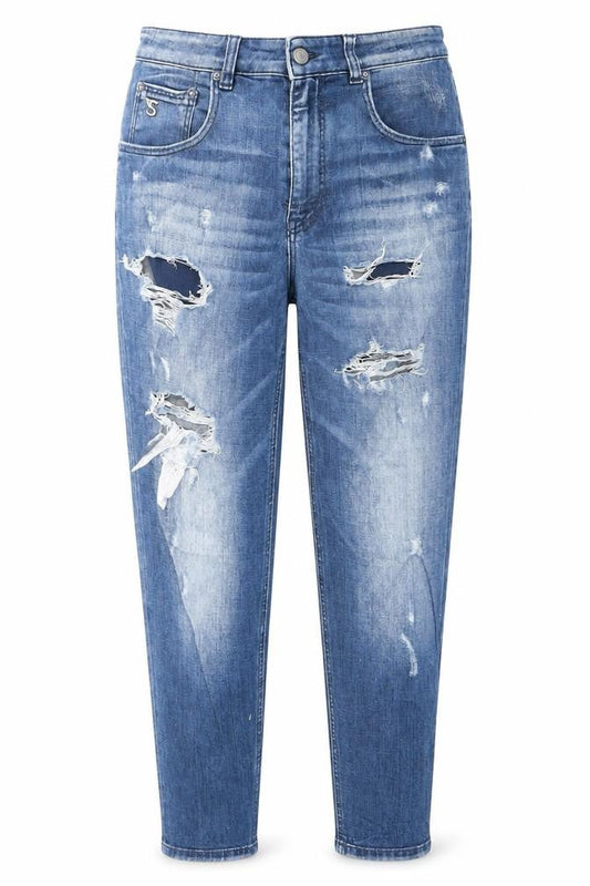 Staff Jeans & Co Womens Blue Skinny Slim Fit Distressed Jeans Size 24