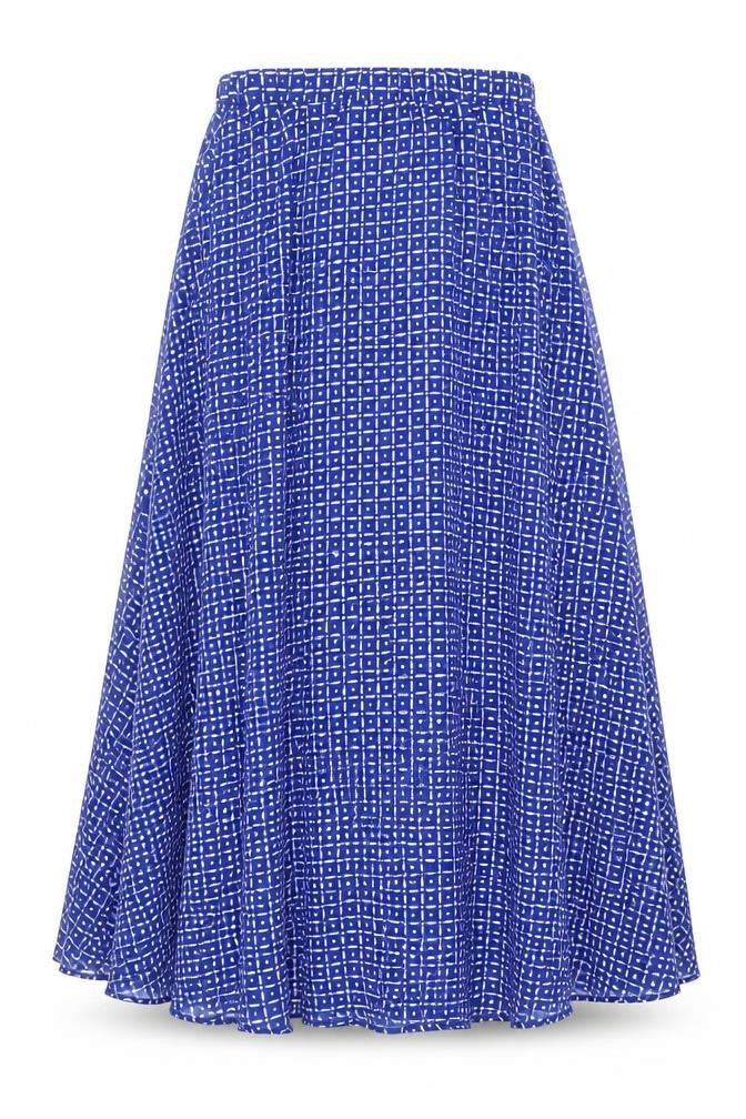 Next Women’s Blue Geometric Pleated Polyester Skirt Size 8