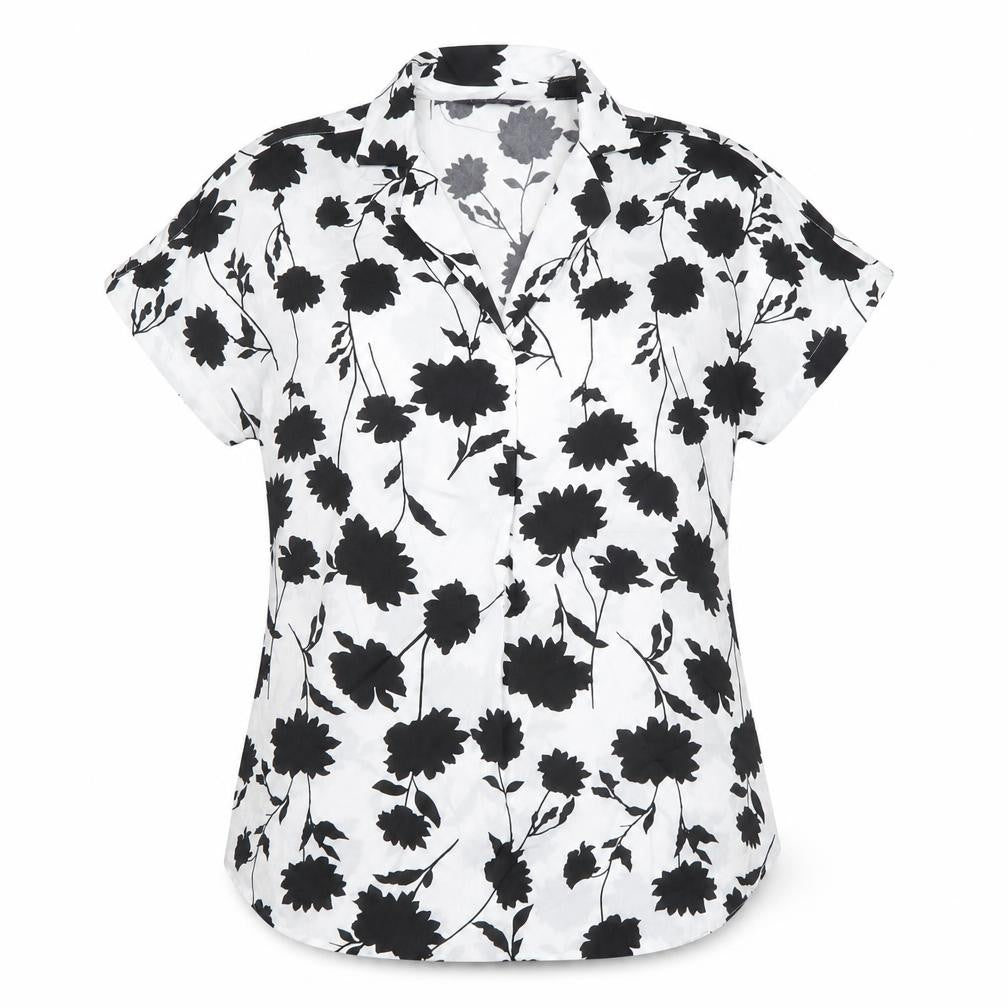 Marks & Spencer Women's Black White Floral Button-Up Shirt S