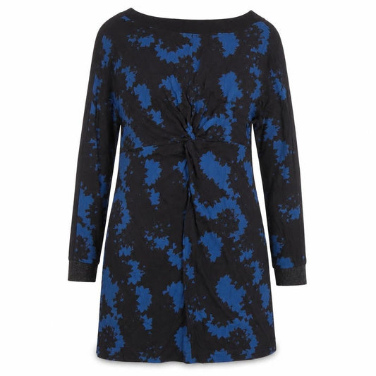 Wallis Women’s Black Blue Floral Shift Dress Size 10 Long Sleeve