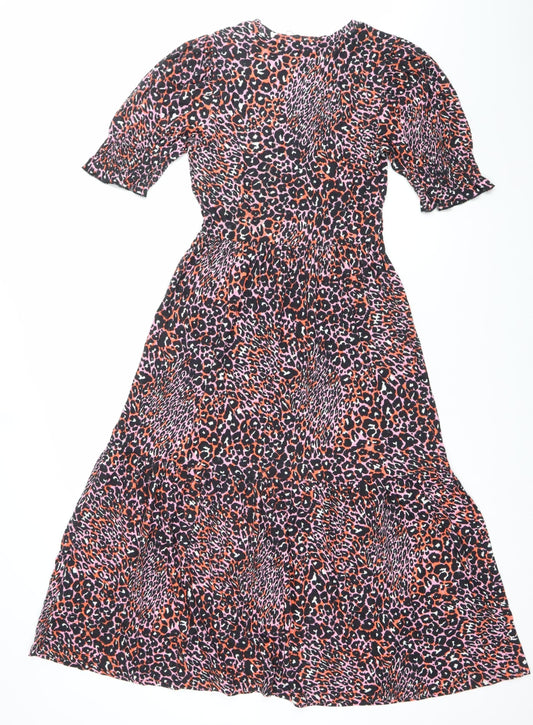 Marks and Spencer Womens Multicoloured Size 6 A-Line Midi Dress