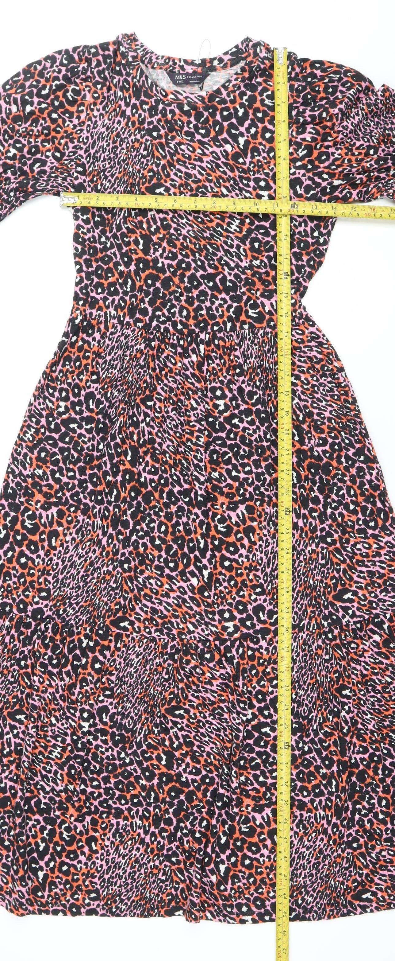Marks and Spencer Womens Multicoloured Size 6 A-Line Midi Dress