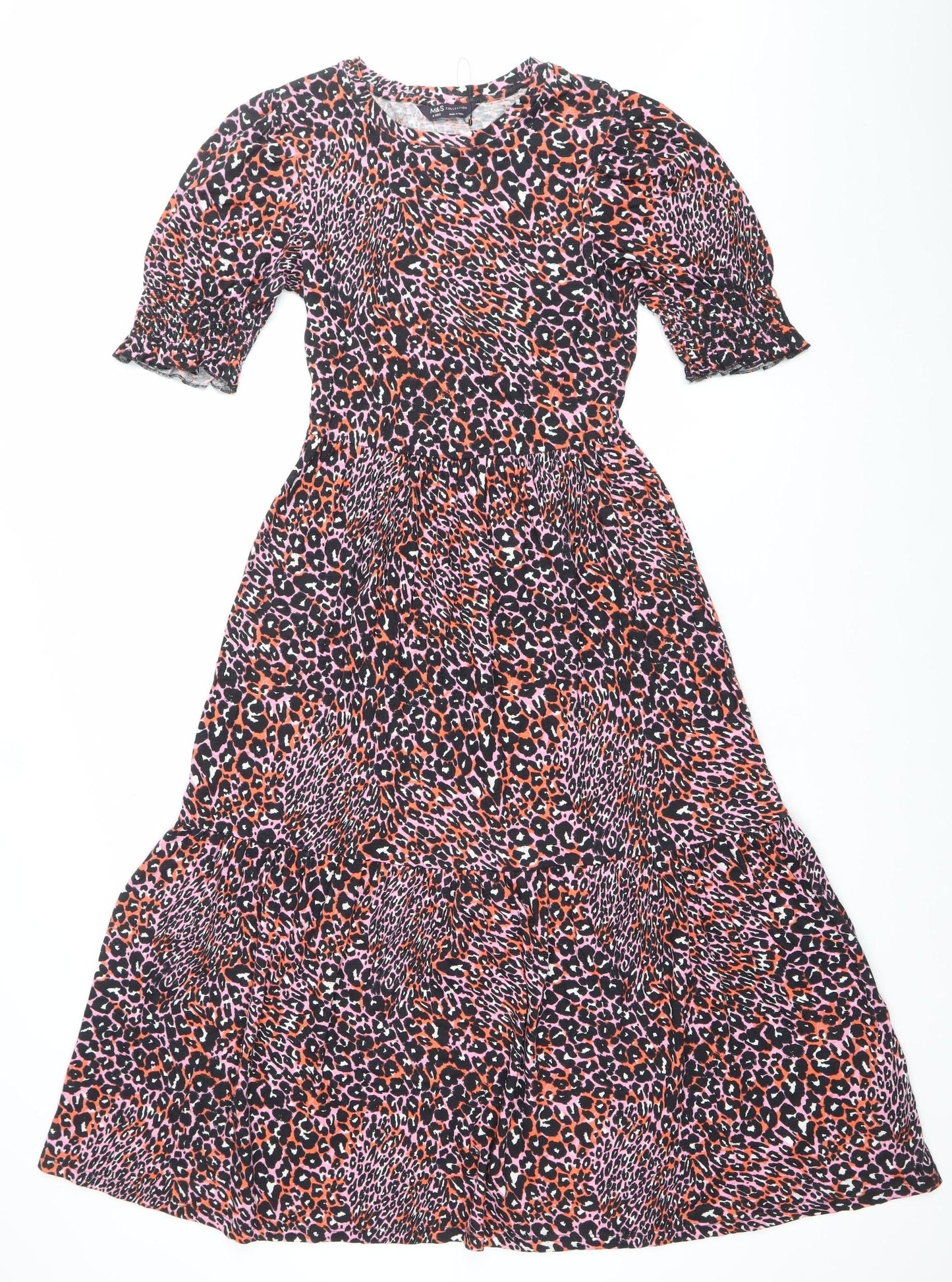 Marks and Spencer Womens Multicoloured Size 6 A-Line Midi Dress