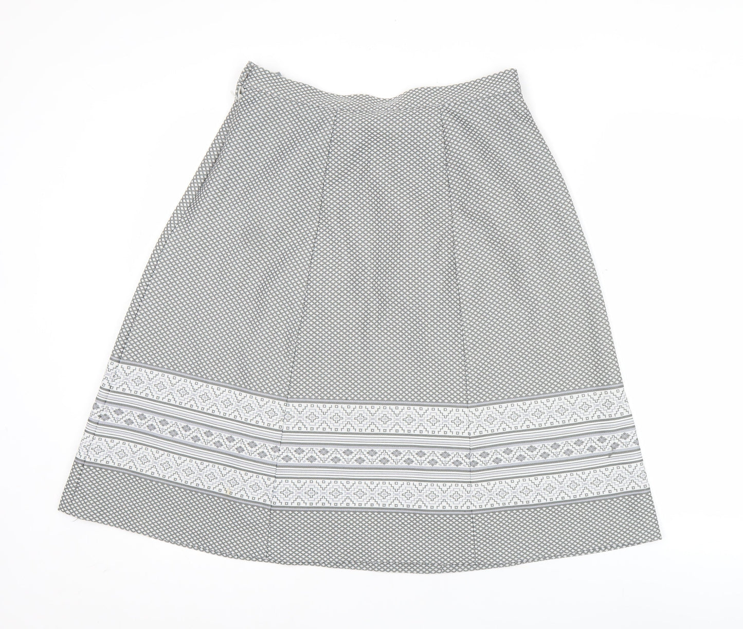Marks and Spencer Women’s Grey A-Line Skirt Size 16 Polyester Knee Length Retro