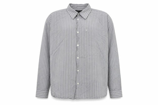 Clean Cut Copenhagen Men's Grey 2XL Striped Long Sleeve Casual Shirt