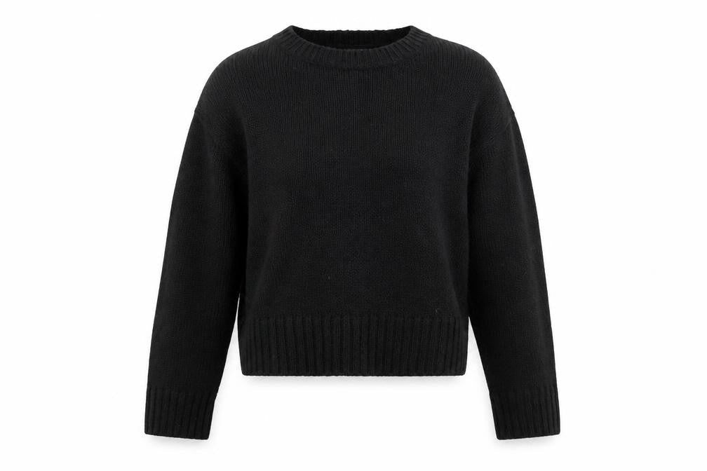 New Look Womens Black Knit Pullover Jumper Size S Crew Neck Long Sleeve