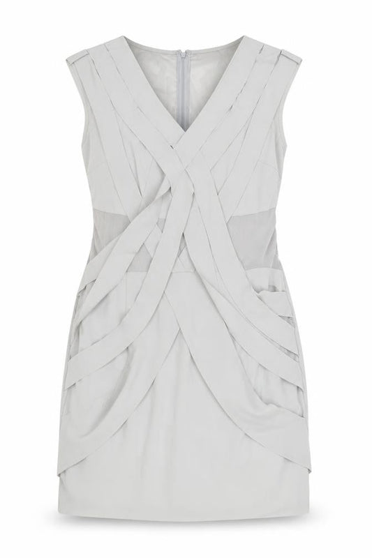 Label Lab Womens Grey Size 12 Sheath Knee Length Sleeveless Dress