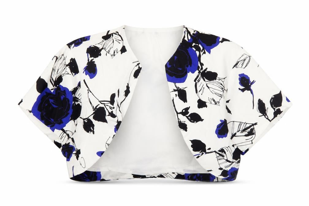 Debut Women's Size 14 Multicolour Floral Cropped Waistcoat