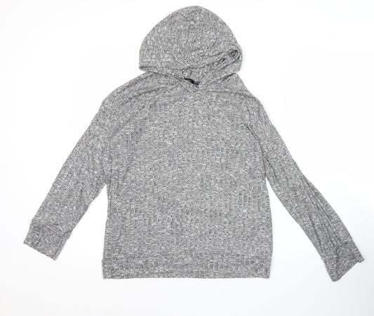 Boohoo Women’s Grey Hoodie Size 10 Polyester Blend Pullover