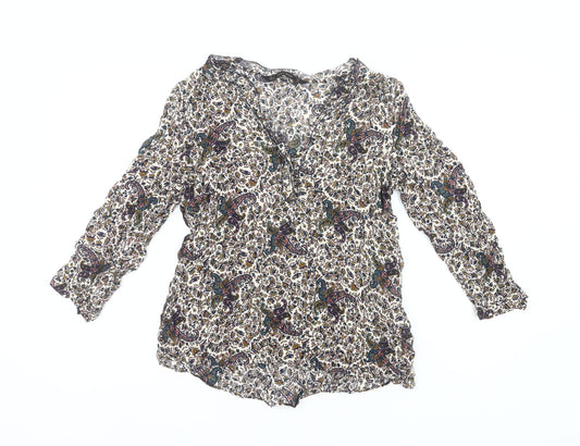 Zara Basic Women’s Multicoloured Paisley Blouse Size 8 Viscose