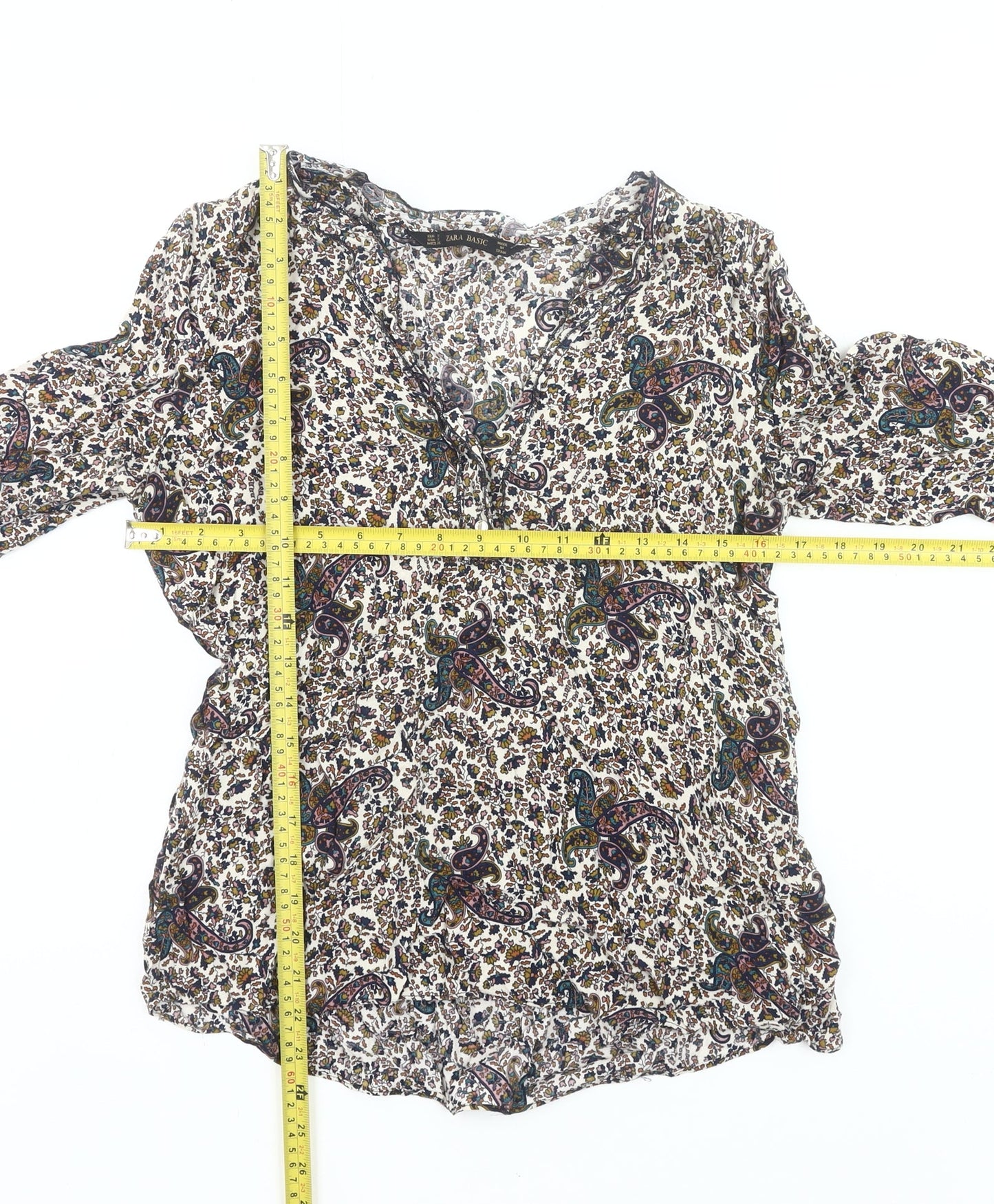 Zara Basic Women’s Multicoloured Paisley Blouse Size 8 Viscose