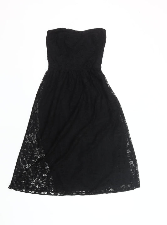 ASOS Women’s Black Lace Strapless Midi Dress Size 6