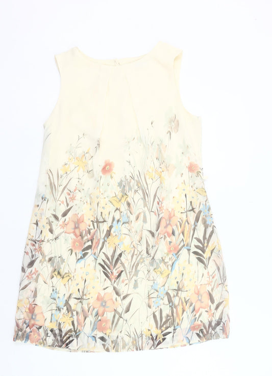 Atmosphere Women’s Ivory Floral Shift Dress Size 12 Sleeveless