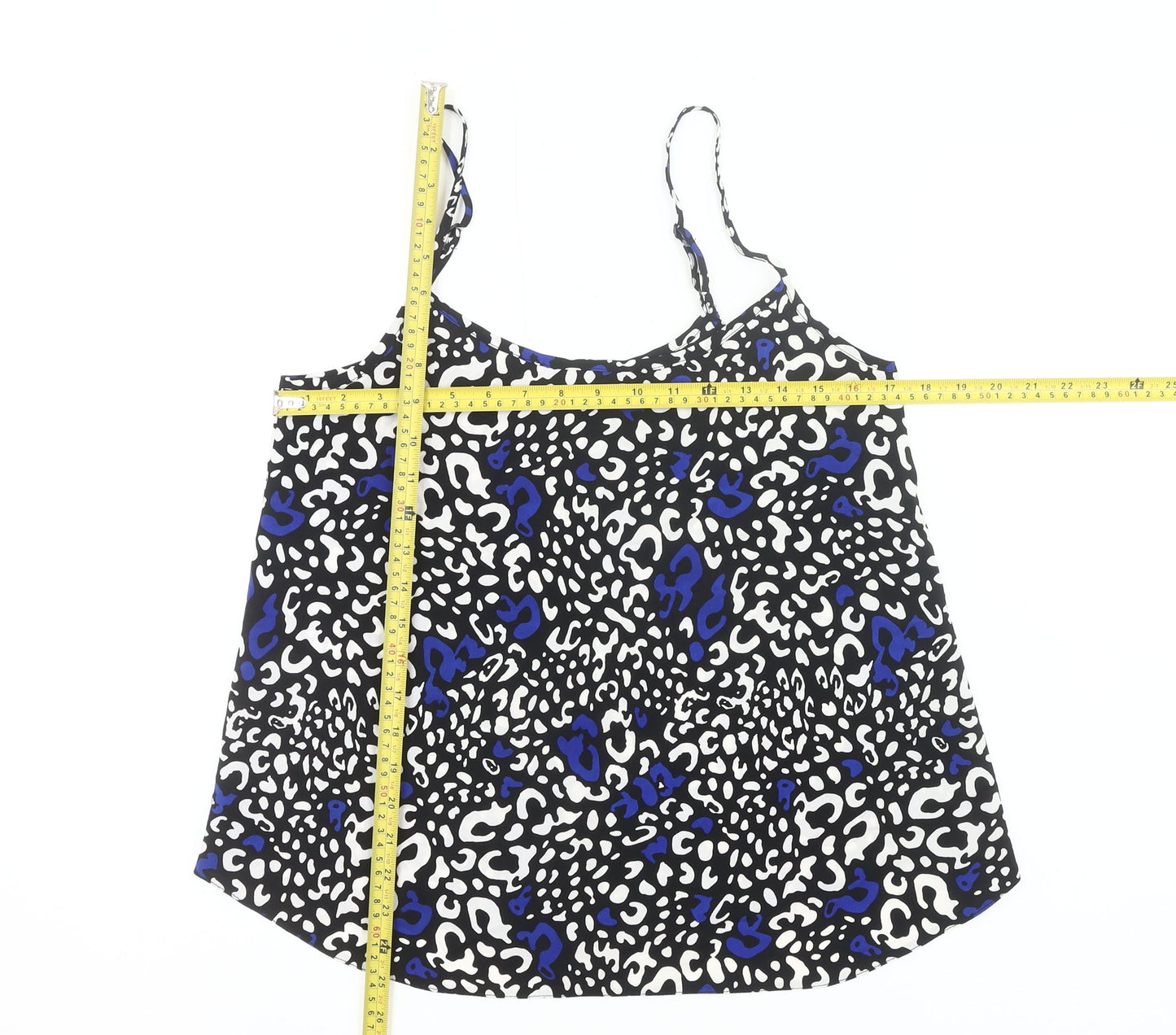 Dorothy Perkins Womens Black Blue Animal Print Camisole Tank Top UK 12