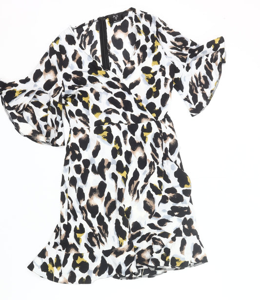AX Paris Women’s Multicoloured Leopard Print Wrap Dress Size 10
