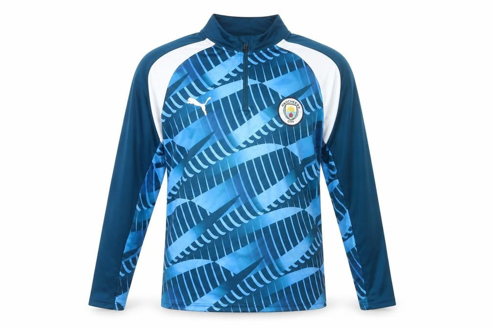 Puma Men’s Manchester City Blue Small 1/4 Zip Football Sweatshirt