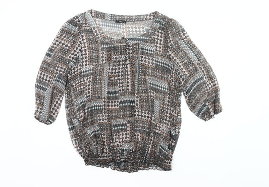 M&Co. Women’s Multicoloured Size 18 Boho Tunic Blouse 3/4 Sleeve