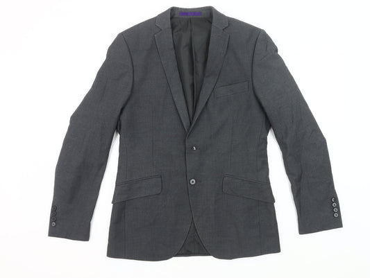 New Look Men’s Grey Blazer Jacket 36R Regular Fit Single Breasted