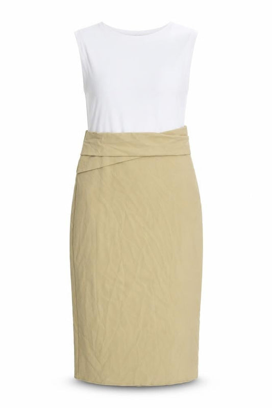 Zara Women’s Beige White Sheath Dress Size 12 Knee Length