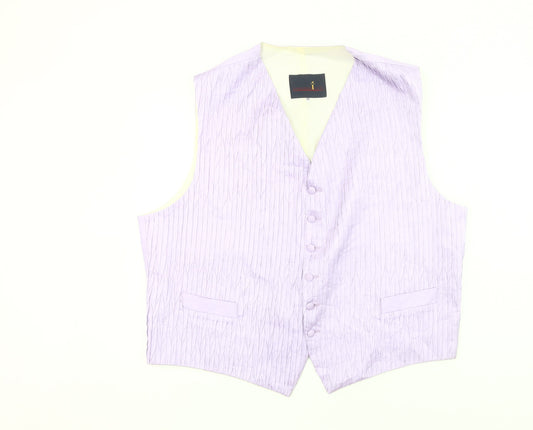 Swarbrick's Men's Purple Waistcoat Formal Striped Size 52