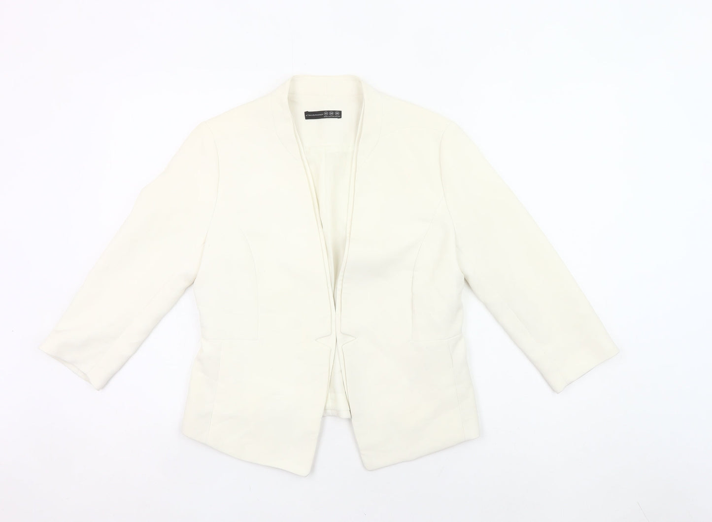 Atmosphere Women White Size 10 Shawl Collar Blazer Jacket