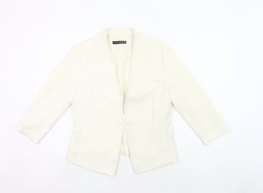 Atmosphere Women White Size 10 Shawl Collar Blazer Jacket