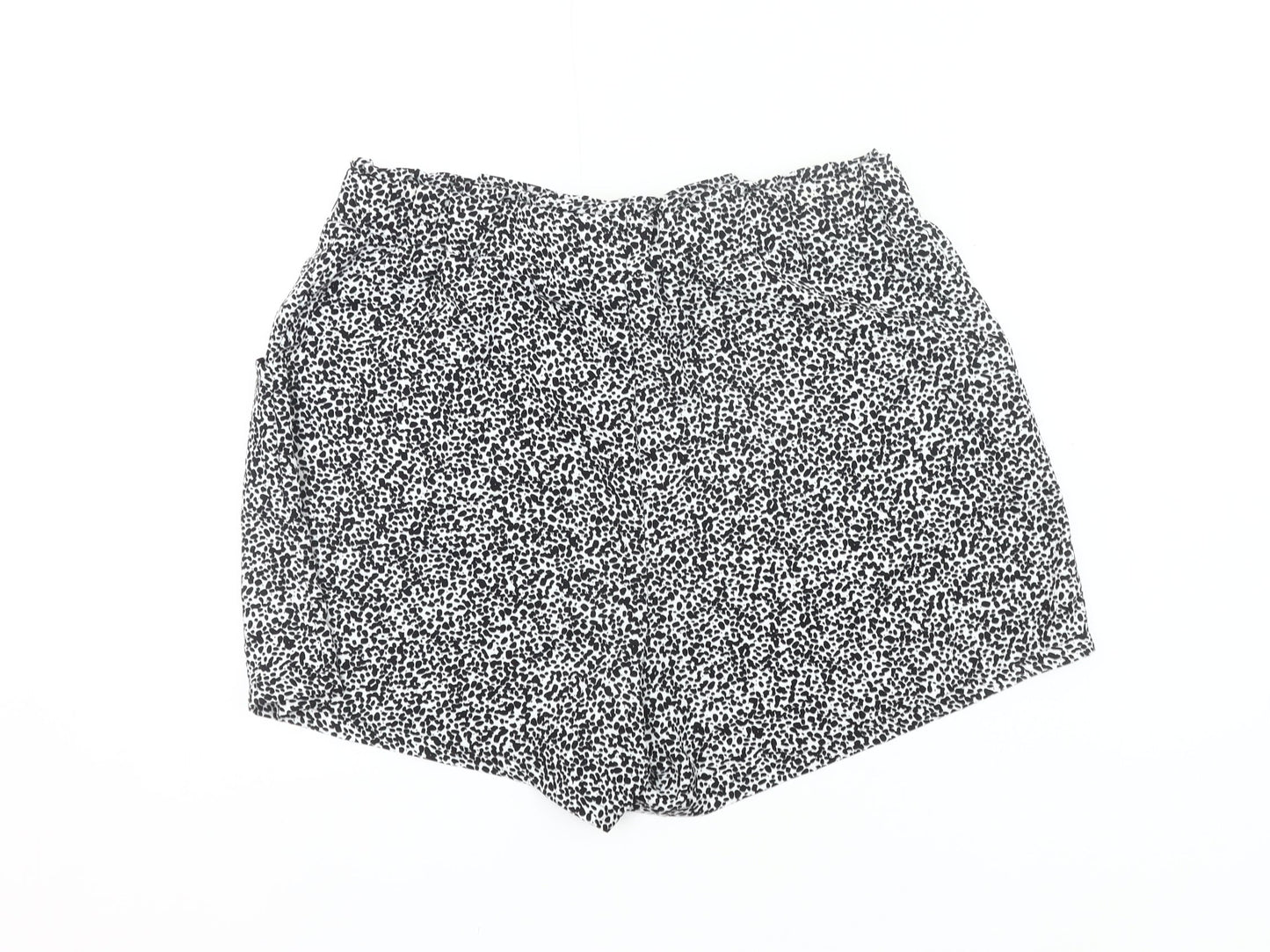 Papaya Women’s Black Animal Print Paperbag Shorts Size 12