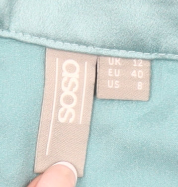 ASOS Women Blue Size 12 A-Line Midi Skirt Polyester