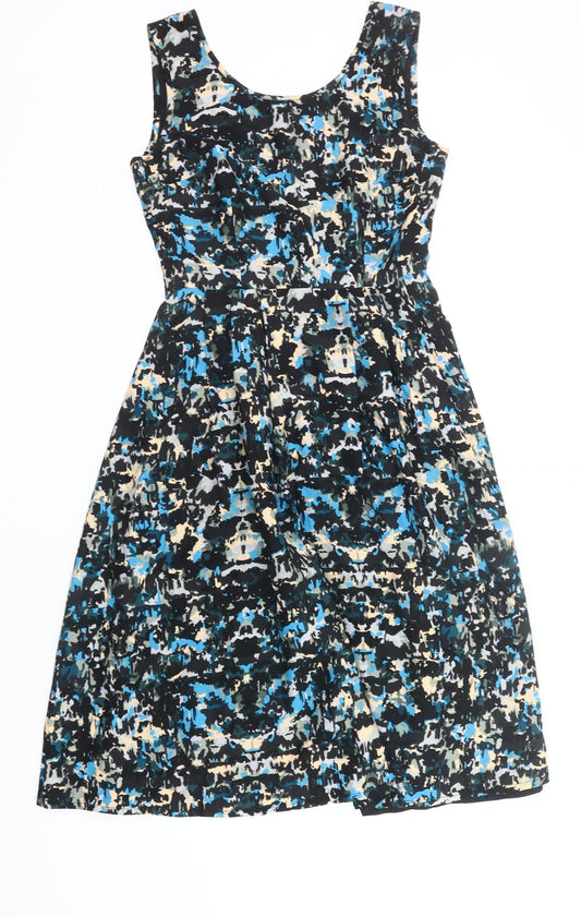 Great Plains Women's Multicoloured XS Fit & Flare Knee Length Sleeveless Dress
