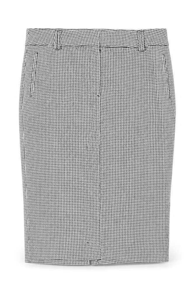Marks & Spencer Womens Black Check Pencil Skirt Size 18 Long