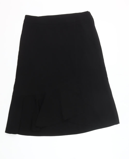 Jacqueline Riu Womens Black Size 18 Wrap Knee Length Skirt