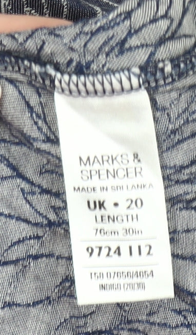 Marks and Spencer Women’s Blue Floral A-Line Midi Skirt UK 20